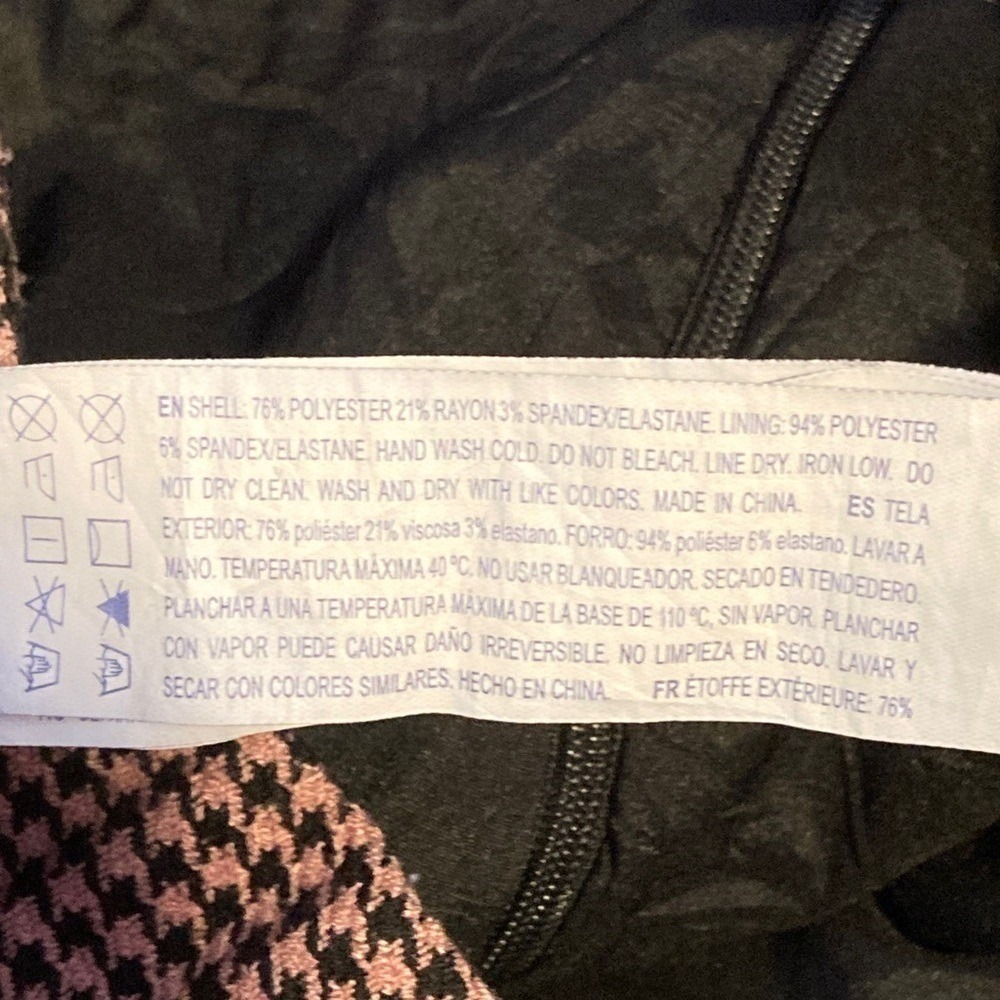 Pink Black Houndstooth Mini Skirt Pockets size Large‎ Forever 21 - Picture 5 of 10